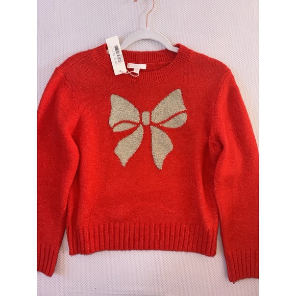 NWT Gianni Bini Little Girls Long Sleeve Glitter Bow Sweater Size XL (16) - Picture 2 of 7